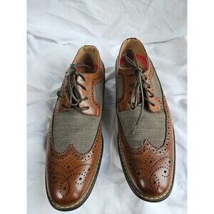 Enzo Romeo Titan01 Men's Tweed Plaid Oxford Dress Shoes Sz 8.5